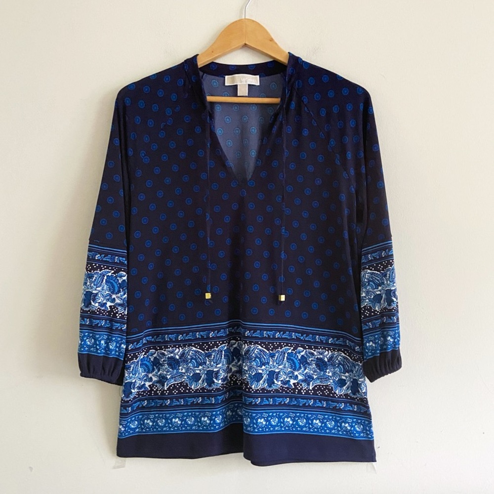 Michael Kors navy tunic blouse